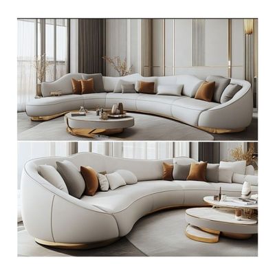 Velvet And Genuine Leather Hotel Sofa Sets For Multi-functional Hotel Lobby Furniture Living Rooms Or Apartment Furniture