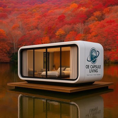 Prefabricated 40 Fthotel Modular Steel Space Capsule House Mobile Container Houses With Toilet For 5 Persons Bedroom