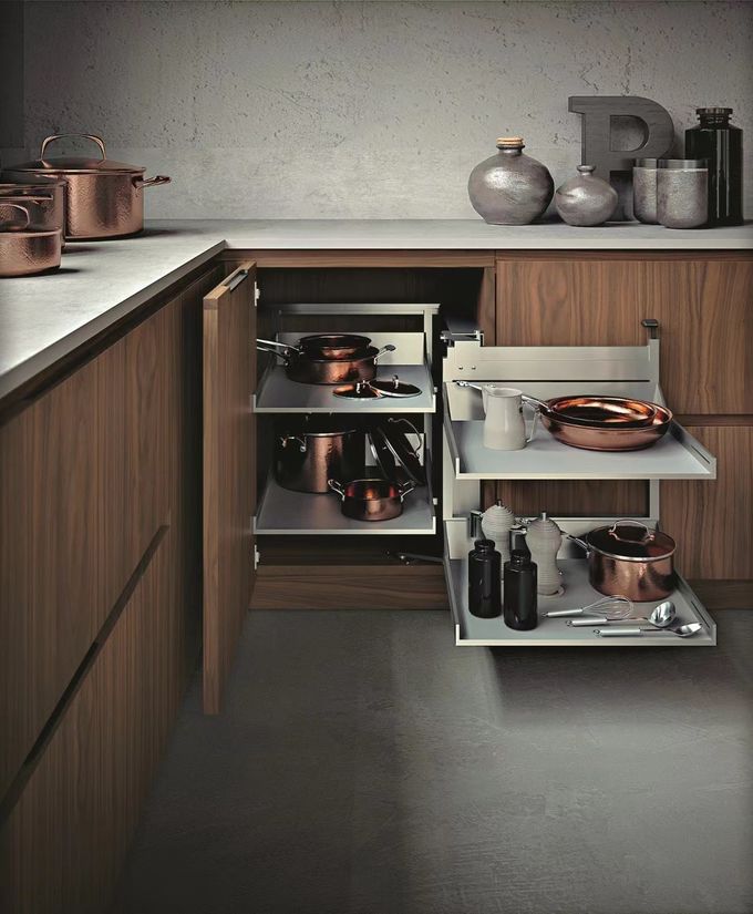 Aluminium Modular Corner Cabinet Solutions Melamine Kitchen Cabinets 0