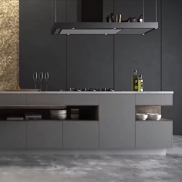 Melamine Board Premade Kitchen Cabinets Units Modular Glass 0