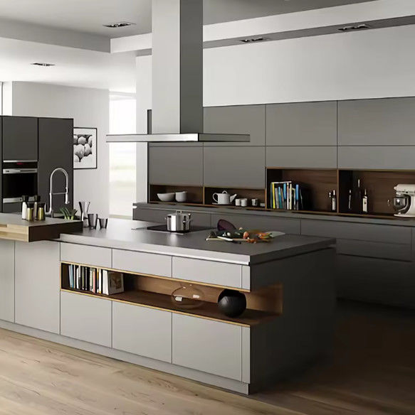 Corner Kitchen MDF Cabinets Pantry White Black Modular 1