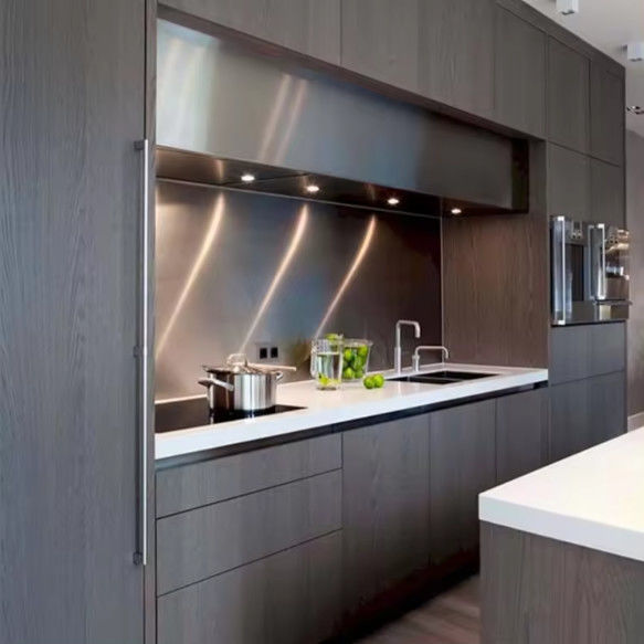 Modular High Gloss Kitchen Cabinets Acrylic Finish Assembled 1