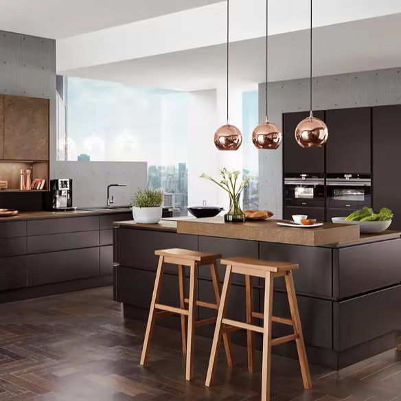 Modular High Gloss Kitchen Cabinets Acrylic Finish Assembled 0