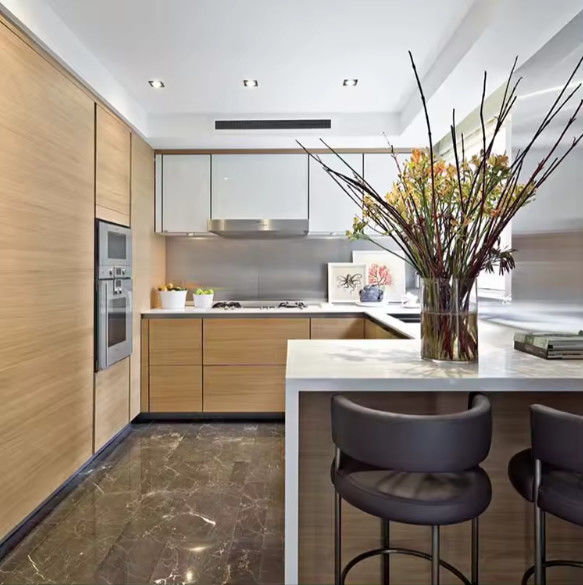 ODM L Shaped Kitchen Cabinets Ready Made Cupboards 0