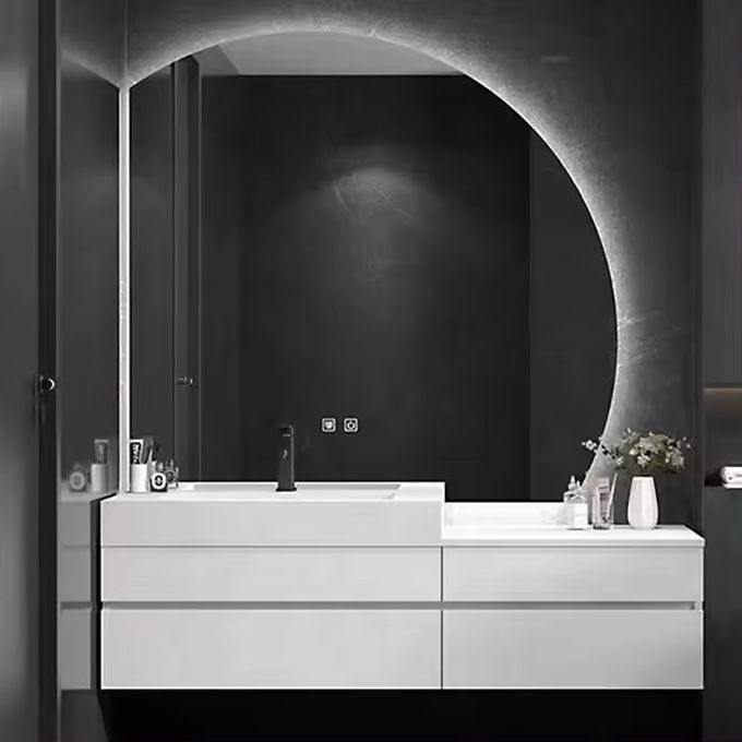 Plywood Modern Bathroom Vanity 60 Inch Single Toilet Sink 1