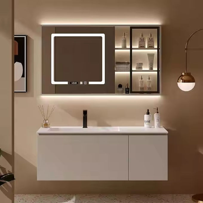 Modern Rectangle Sink Vanity Unit Cabinet Combo For Bathroom Restroom 0