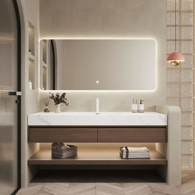 MDF Board timber Bathroom Sink Cabinets Unit Silver Mirror 0