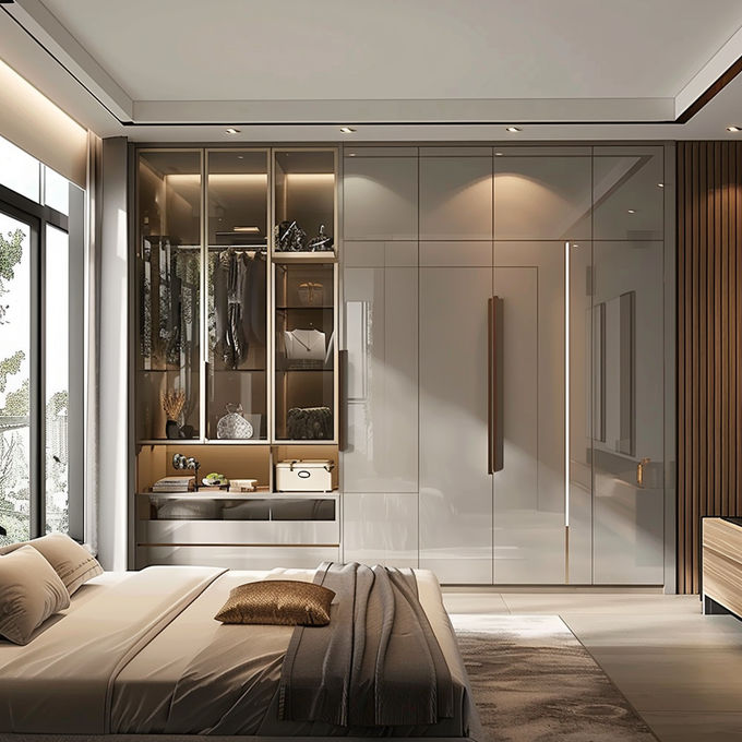 Customized Color Modern Clothes Wardrobe Solid Wood Build Incloset for Home Economical Furniture 0