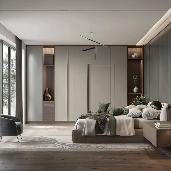 Solid Wood Adjustable Wardrobe Cabinet / Wardrobe Armoire Customized Color Modern Design Style 1